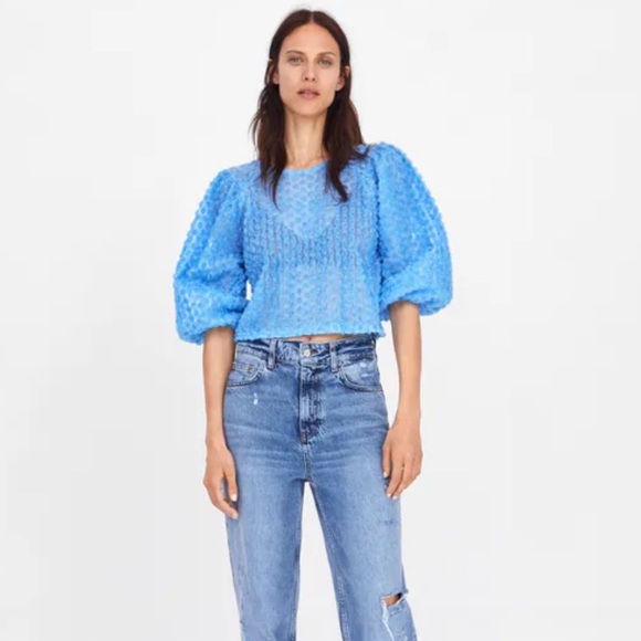 Zara Floral Shirt - Size M - Boho Chic Lightweight Top - Picture 4 of 12